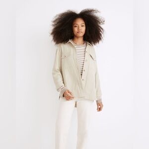 Madewell Waffleback Branner Shirt Jacket in Faded Seagrass Size XXL Button Down